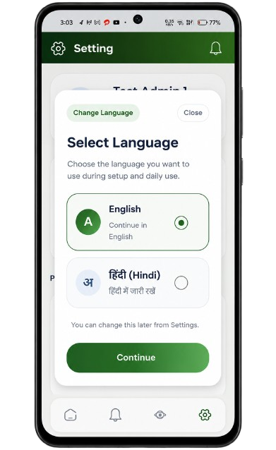 HYGI Air app — settings